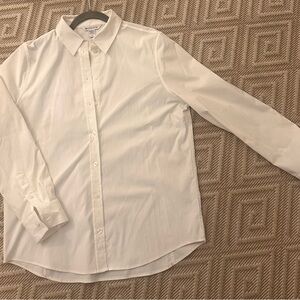 Athleta White Button-Down Shirt | Size Medium